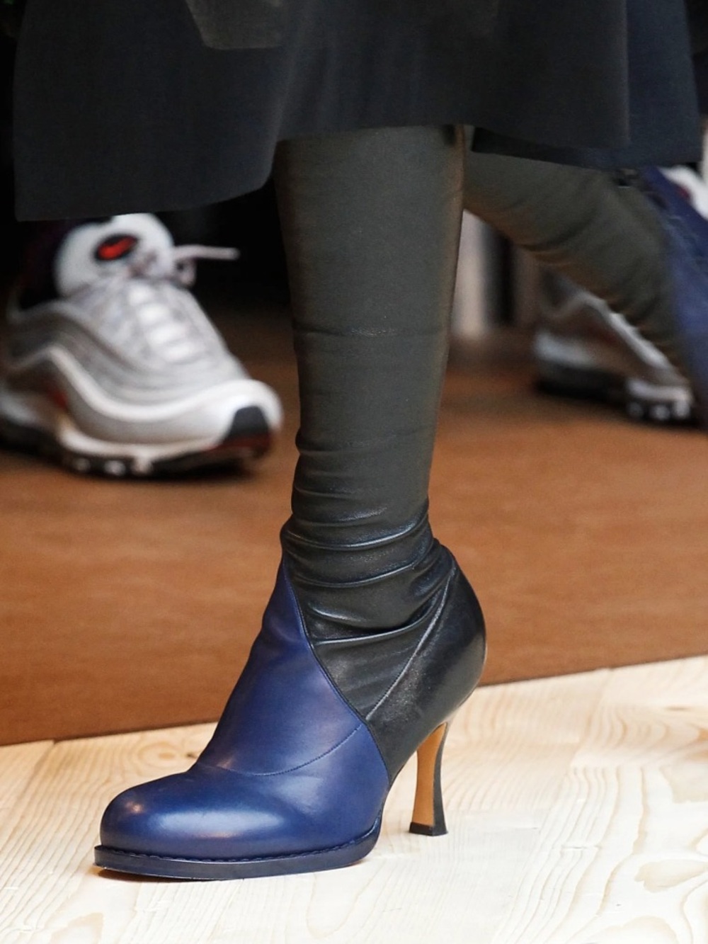 Celine by Phoebe Philo 'Glove' Boots Black and Blue great condition. Run large
